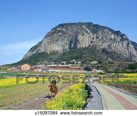 Picture - Rocky mountain in Jeju, Korea. Fotosearch