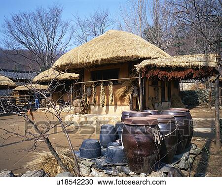 Stock Image - Traditional house in Korea. Fotosearch