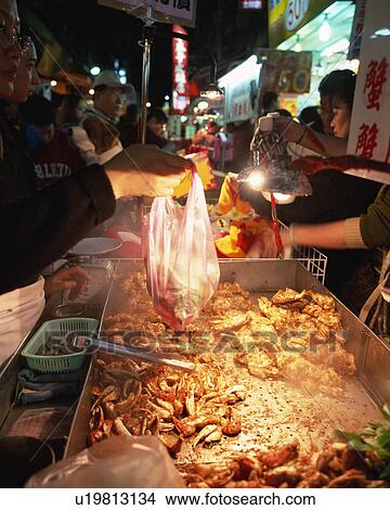 Picture - Food stand in Taipei, Taiwan. Fotosearch