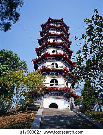 Stock Photo - Seven storied pagoda, Taiwan. Fotosearch