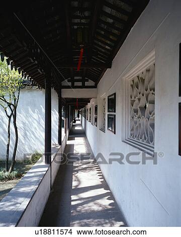 Corridor in Zhuo Zheng Yuan, Suzhou, China View Large Photo Image Picture - Corridor in Zhuo Zheng Yuan, Suzhou, China. Fotosearch