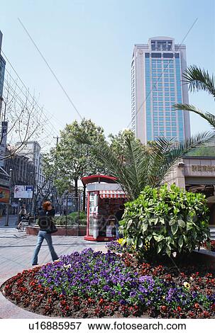Huaihai Lu, Shanghai, China View Large Photo Image Stock Photo - Huaihai Lu, Shanghai, China. Fotosearch