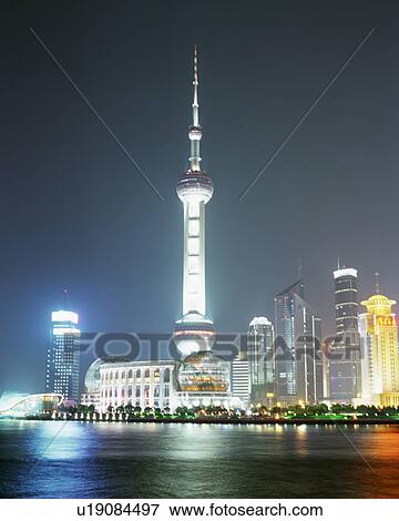 Oriental Pearl TV Tower, Shanghai, China View Large Photo Image Stock Photo - Oriental Pearl TV Tower, Shanghai, China. Fotosearch