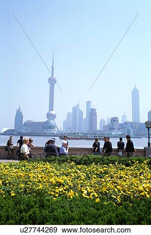 Oriental Pearl TV Tower, Shanghai, China View Large Photo Image Stock Photo - Oriental Pearl TV Tower, Shanghai, China. Fotosearch