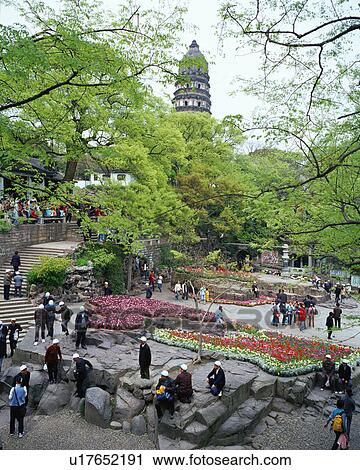 Stock Image - Pagoda in Suzhou, China. Fotosearch