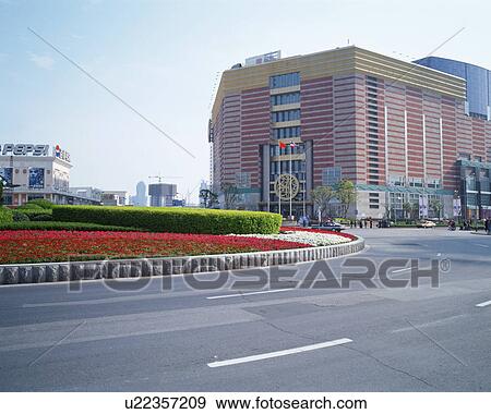 Stock Photo - Shopping mall, Shanghai, China. Fotosearch