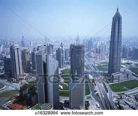 Skyscrapers in Shanghai, China View Large Photo Image Picture - Skyscrapers in Shanghai, China. Fotosearch