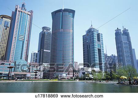 Skyscrapers in Shanghai, China View Large Photo Image Stock Photo - Skyscrapers in Shanghai, China. Fotosearch