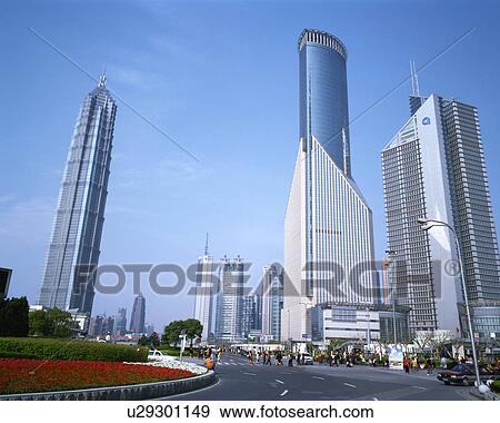 Stock Photo - Skyscrapers in Shanghai, China. Fotosearch