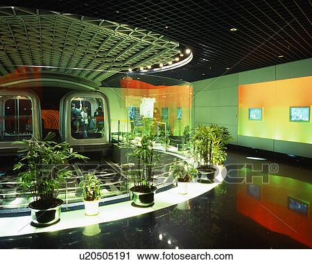 Stock Image - Tourist tunnel in Shanghai, China. Fotosearch