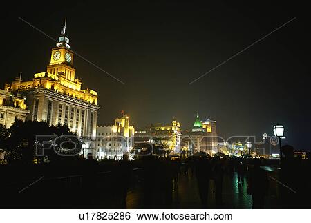 Waitan at night, Shanghai, China View Large Photo Image Stock Photograph - Waitan at night, Shanghai, China. Fotosearch