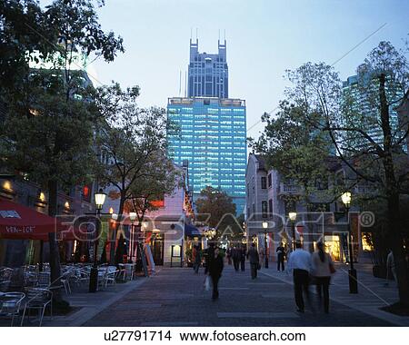 Picture - Xintiandi street, Shanghai, China. Fotosearch