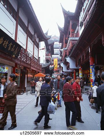 Yu Yuan, Shanghai, China View Large Photo Image Stock Photo - Yu Yuan, Shanghai, China. Fotosearch
