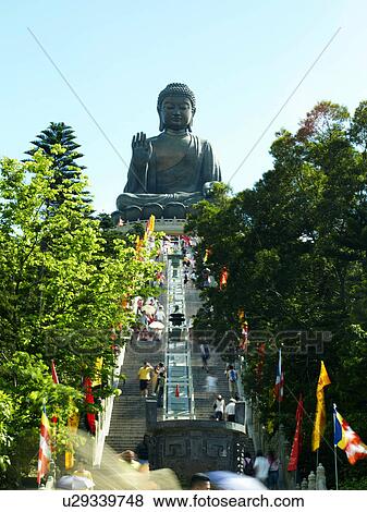 Buddha Statue at Po Lin Monastery View Large Photo Image Stock Photo - Buddha Statue at Po Lin Monastery. Fotosearch