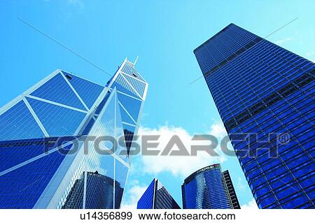 Stock Photo - Cheung Kong Centre and BOC Tower, Hong Kong. Fotosearch