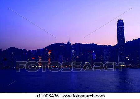 Hong Kong Victoria Harbour and city skyline at dusk View Large Photo Image Stock Photograph - Hong Kong Victoria Harbour and city skyline at dusk. Fotosearch