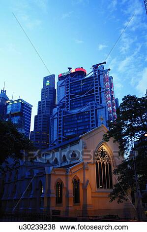St. John's Cathedral and HSBC building View Large Photo Image Stock Photo - St. John's Cathedral and HSBC building. Fotosearch