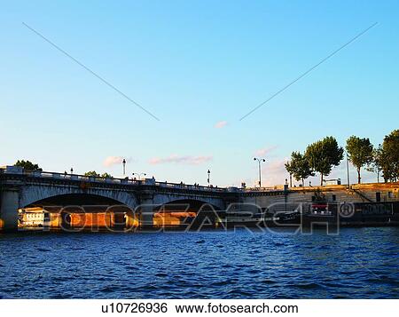 Bridge Over Seine River View Large Photo Image Stock Photograph - Bridge Over Seine River. Fotosearch
