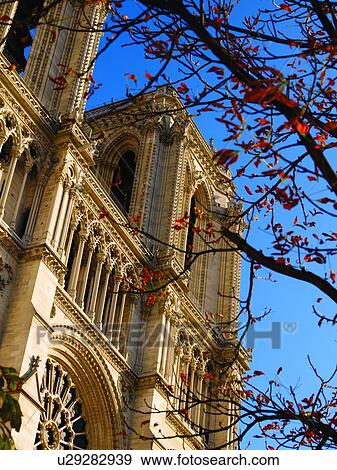 Stock Photo - Facade of Notre Dame Cathedral. Fotosearch