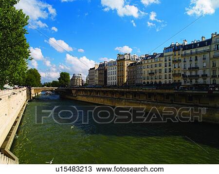 France, River Seine View Large Photo Image Stock Image - France, River Seine. Fotosearch