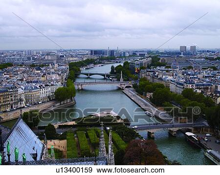 Paris as Seen from Notre Dame View Large Photo Image Stock Photo - Paris as Seen from Notre Dame. Fotosearch