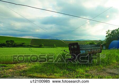 Stock Photography - Farm in Biei, Hokkaido, Japan. Fotosearch