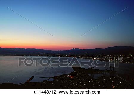 Hakodate Bay at dusk, Hokkaido, Japan View Large Photo Image Stock Image - Hakodate Bay at dusk, Hokkaido, Japan. Fotosearch