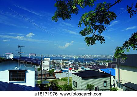 Stock Photograph - Hakodate Bay, Hakodate, Hokkaido, Japan. Fotosearch