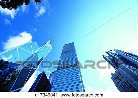 Stock Image - Cheung Kong Centre and BOC Tower, Hong Kong. Fotosearch