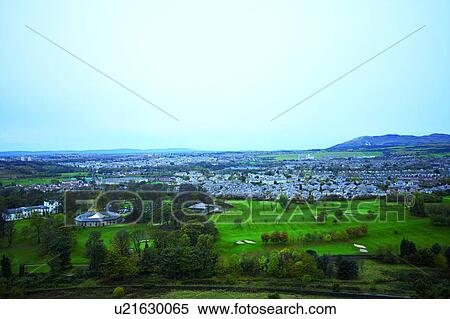Stock Photography - Elevated view of Edinburgh, Scotland. Fotosearch