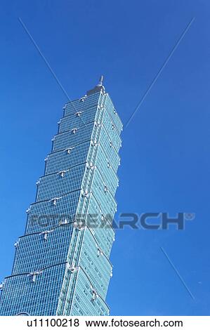 Stock Photo - Taiwan, Taipei, cityscape and Taipei 101 building. Fotosearch