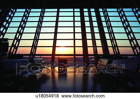 Stock Photo - Waiting area of Shanghai's Pudong International Airport. Fotosearch