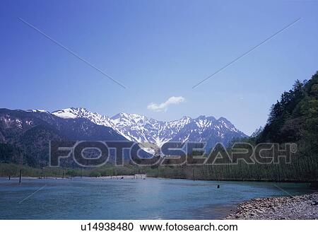 Stock Image - Azusa River in Kamikochi, Nagano Prefecture, Japan. Fotosearch
