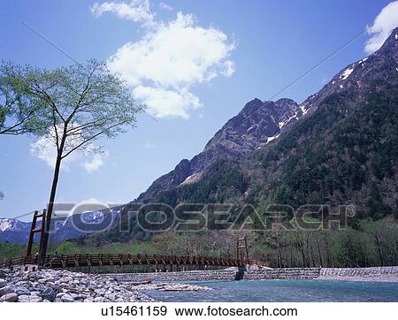 Myojin Bridge in Kamikochi, Nagano Prefecture, Japan View Large Photo Image Stock Photo - Myojin Bridge in Kamikochi, Nagano Prefecture, Japan. Fotosearch