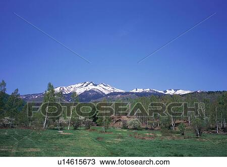 Stock Image - Norikura Highland in Nagano Prefecture, Japan. Fotosearch