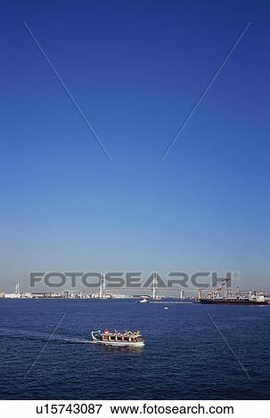 Stock Photo - Bay Bridge, Yokohama City, Japan. Fotosearch