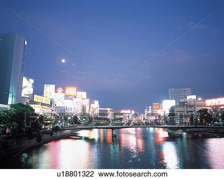 Stock Image - Nakasu, Fukuoka Prefecture, Japan. Fotosearch