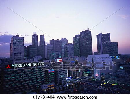 Picture - Skyline of Shinjuku at dusk. Fotosearch