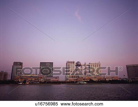Tokyo waterfront at dusk View Large Photo Image Stock Photography - Tokyo waterfront at dusk. Fotosearch
