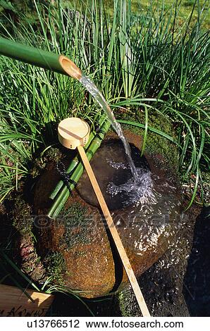 Stock Image - Japanese water basin. Fotosearch