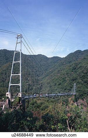 Aya Teruha Suspension Bridge, Miyazaki Prefecture, Japan View Large Photo Image Stock Photo - Aya Teruha Suspension Bridge, Miyazaki Prefecture, Japan. Fotosearch