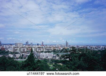 Stock Photo - Cityscape of Sendai, Miyagi Prefecture, Japan. Fotosearch