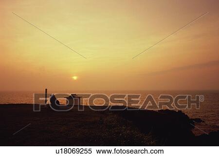 Stock Photography - Sunset at Nyudozaki in Akita Prefecture, Japan. Fotosearch
