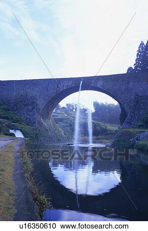 Stock Image - Tsujyun Bridge, Kumamoto Prefecture, Japan. Fotosearch
