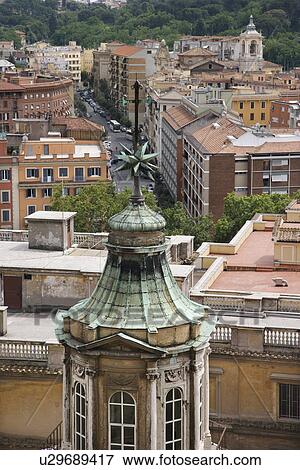 Stock Photo - Above view of cityscape in Rome, Italy.. Fotosearch