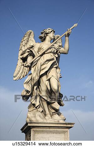 Angel sculpture from Ponte Sant'Angelo bridge in Rome, Italy. View Large Photo Image Picture - Angel sculpture from Ponte Sant'Angelo bridge in Rome, Italy.. Fotosearch