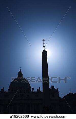 Stock Photograph - Church silhouette in Rome, Italy.. Fotosearch