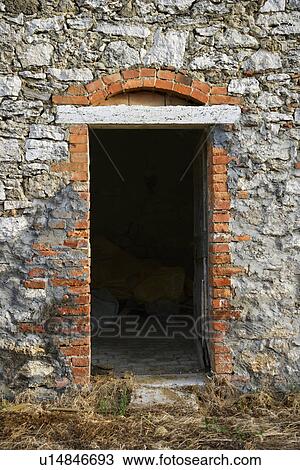 Open doorway leading into old stone building in Tuscany, Italy. View Large Photo Image Stock Image - Open doorway leading into old stone building in Tuscany, Italy. . Fotosearch