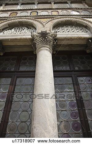 Ornate column and stained glass windows in Venice, Italy. View Large Photo Image Stock Photo - Ornate column and stained glass windows in Venice, Italy.. Fotosearch