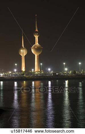 kuwait, landmark, night, evening, dark View Large Photo Image Stock Photograph - kuwait, landmark, night, evening, dark. Fotosearch
